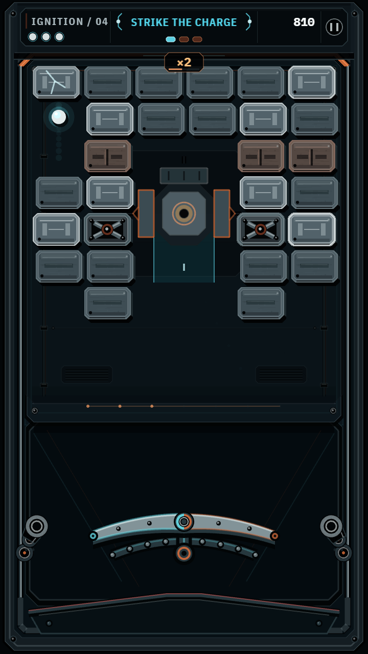 WRECKANICS gameplay: striking the charge with the drum mechanism open